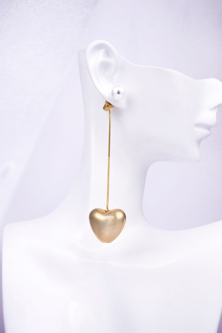 18K Gold Plated Heart Drop Earrings Earring