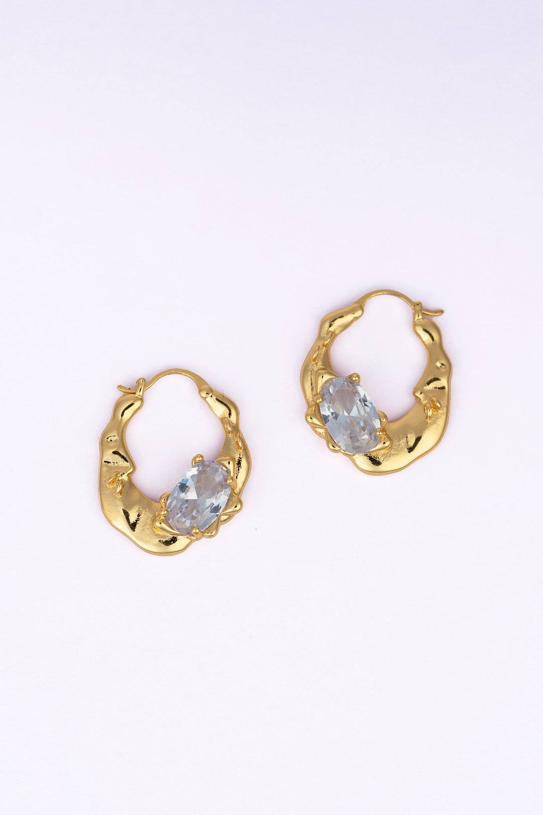 18k Gold Plated Ladies Crumpled Earrings Earring