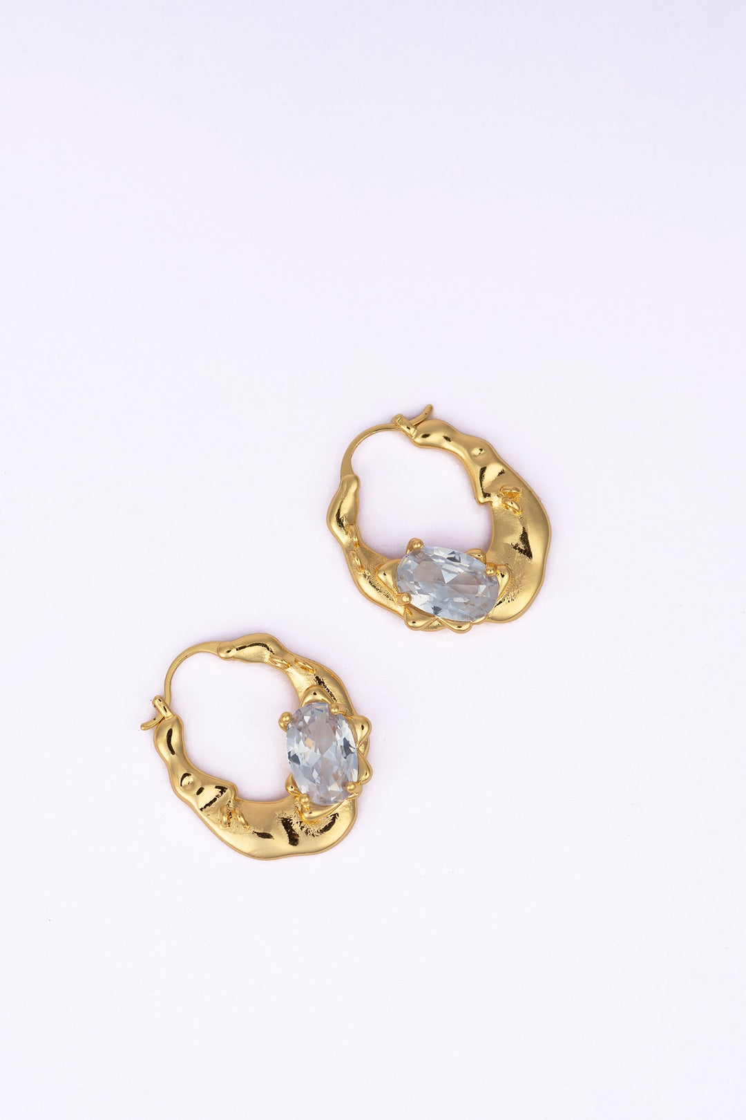 18k Gold Plated Ladies Crumpled Earrings Earring