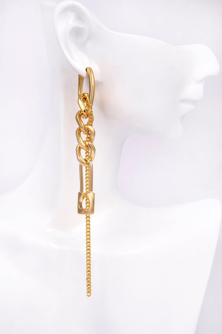 18k Gold Plated Padlock Shoulder Duster Earrings Earring