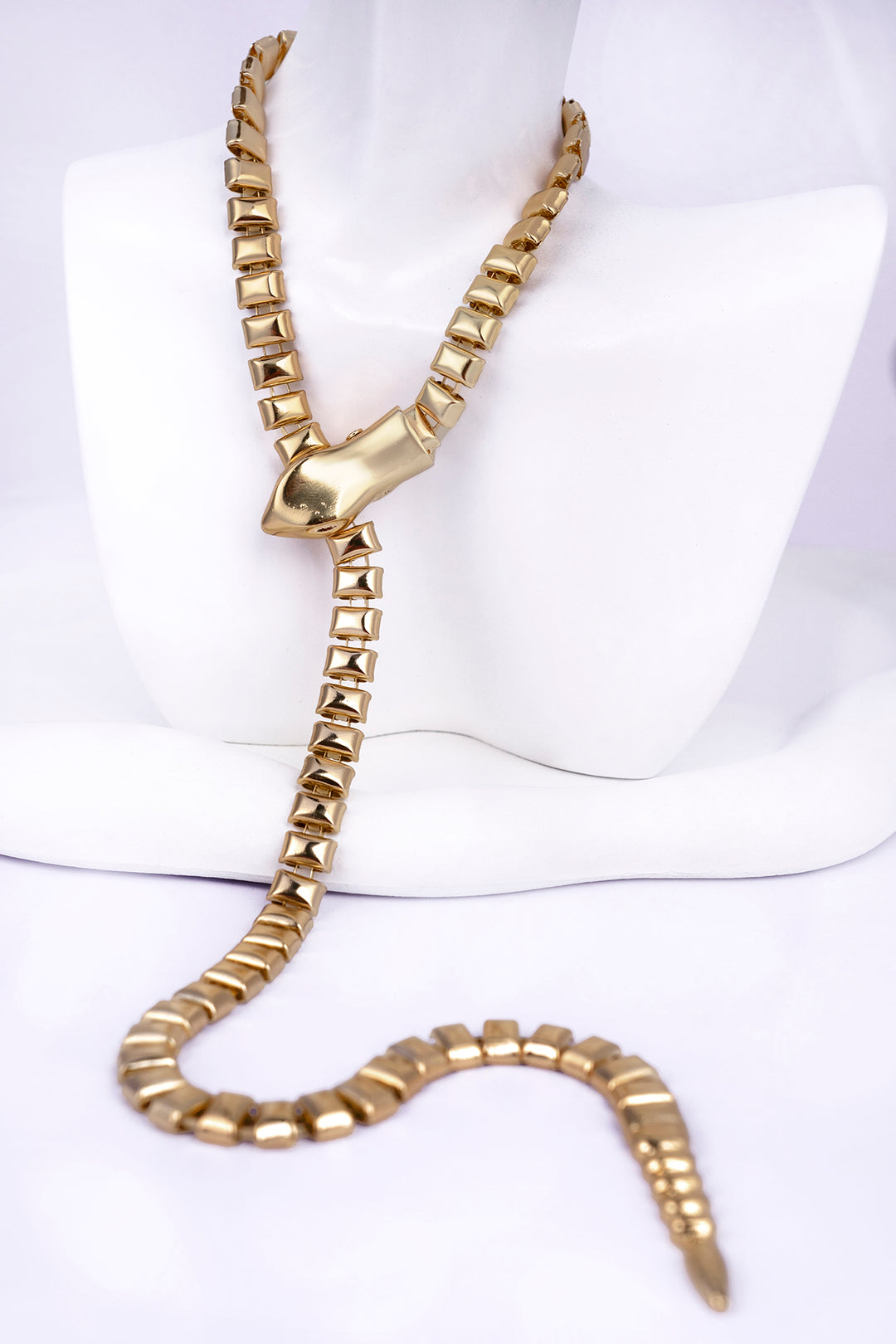 Adjustible Gold Plated Snake Necklace