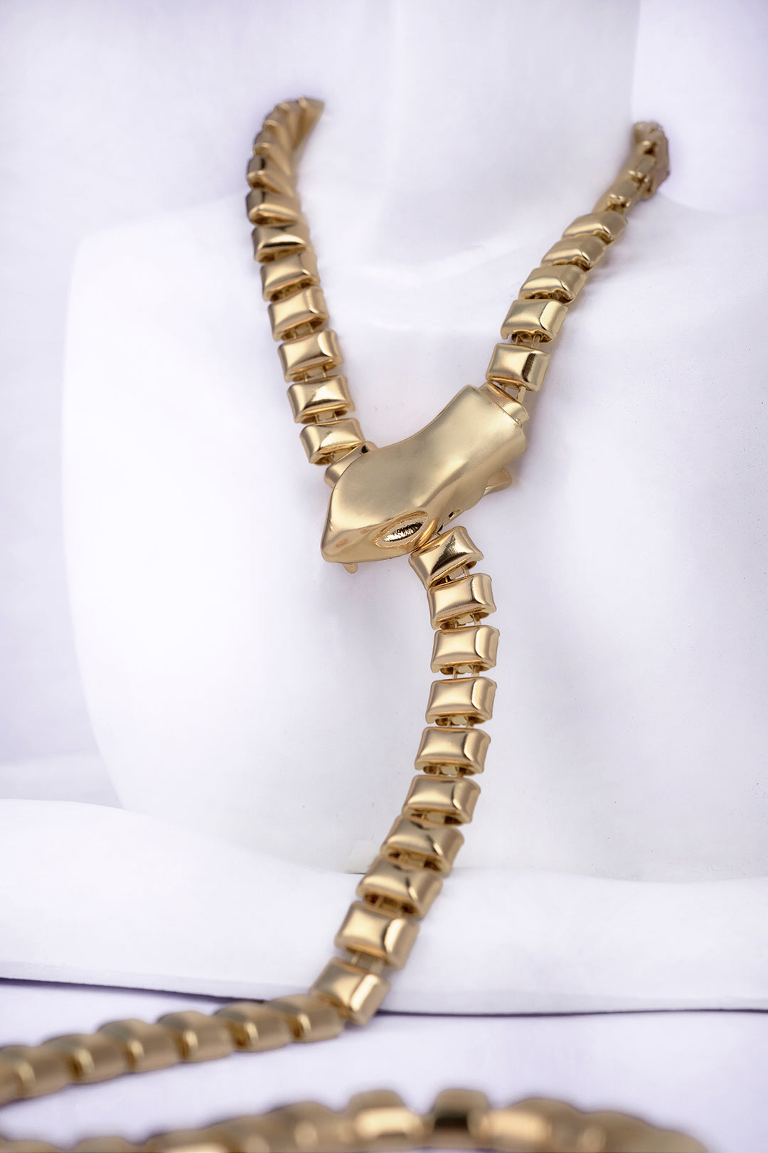 Adjustible Gold Plated Snake Necklace