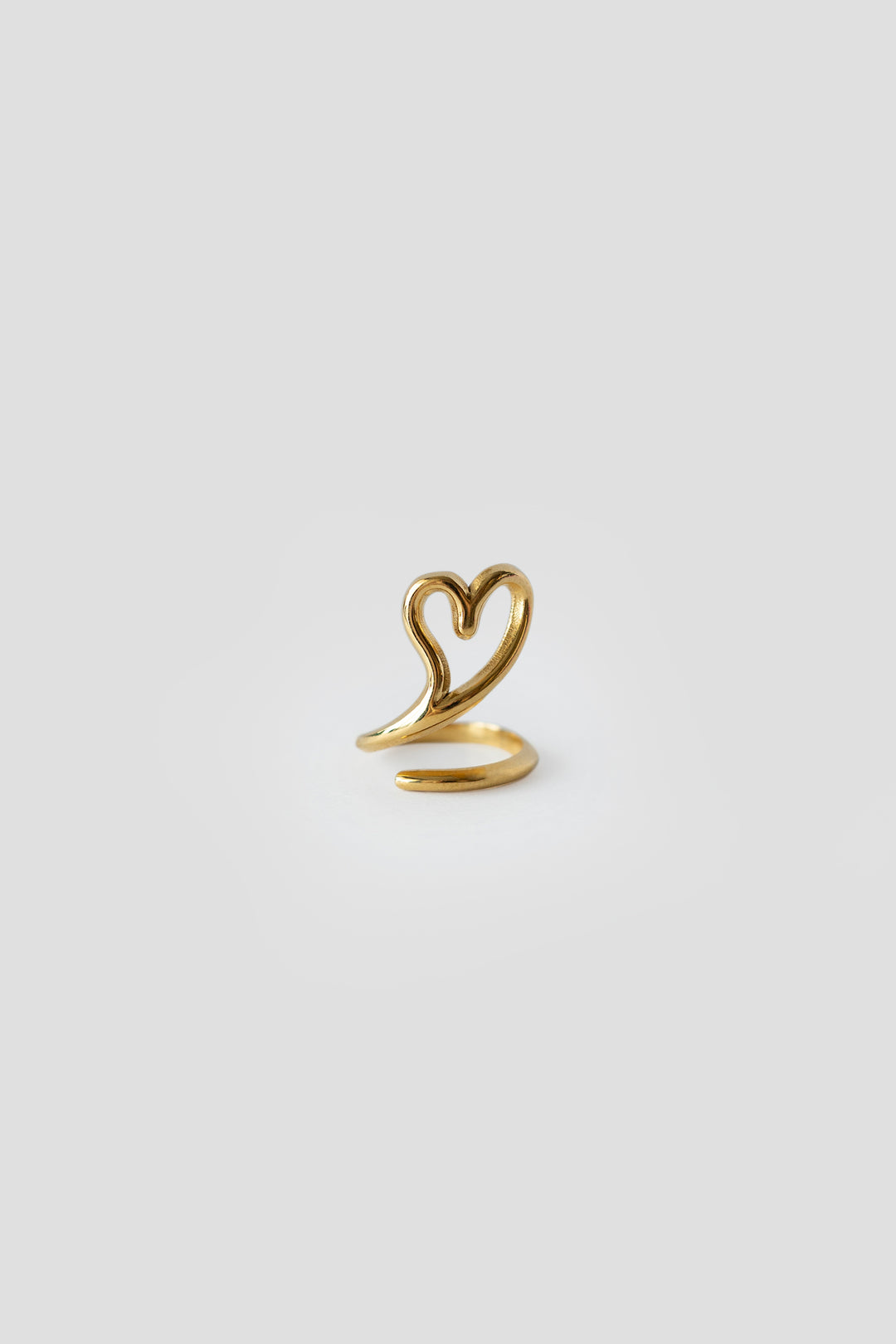 Upright Heart 18k Gold Plated Rings For Women