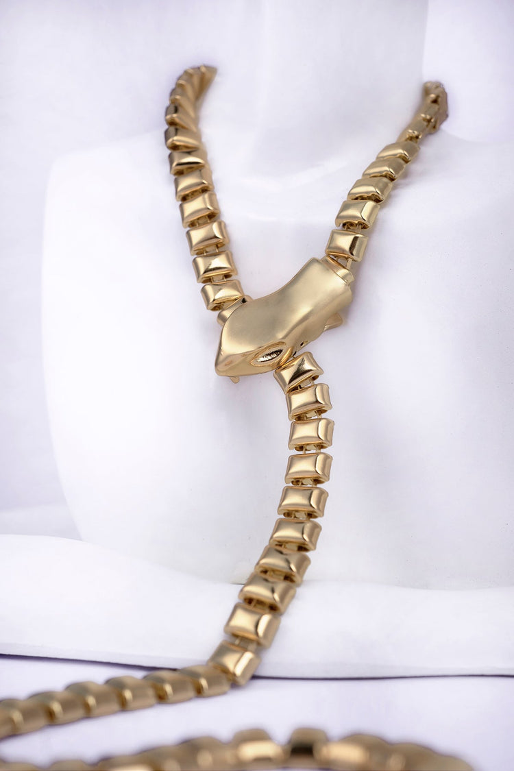 Adjustible Gold Plated Snake Necklace Necklace