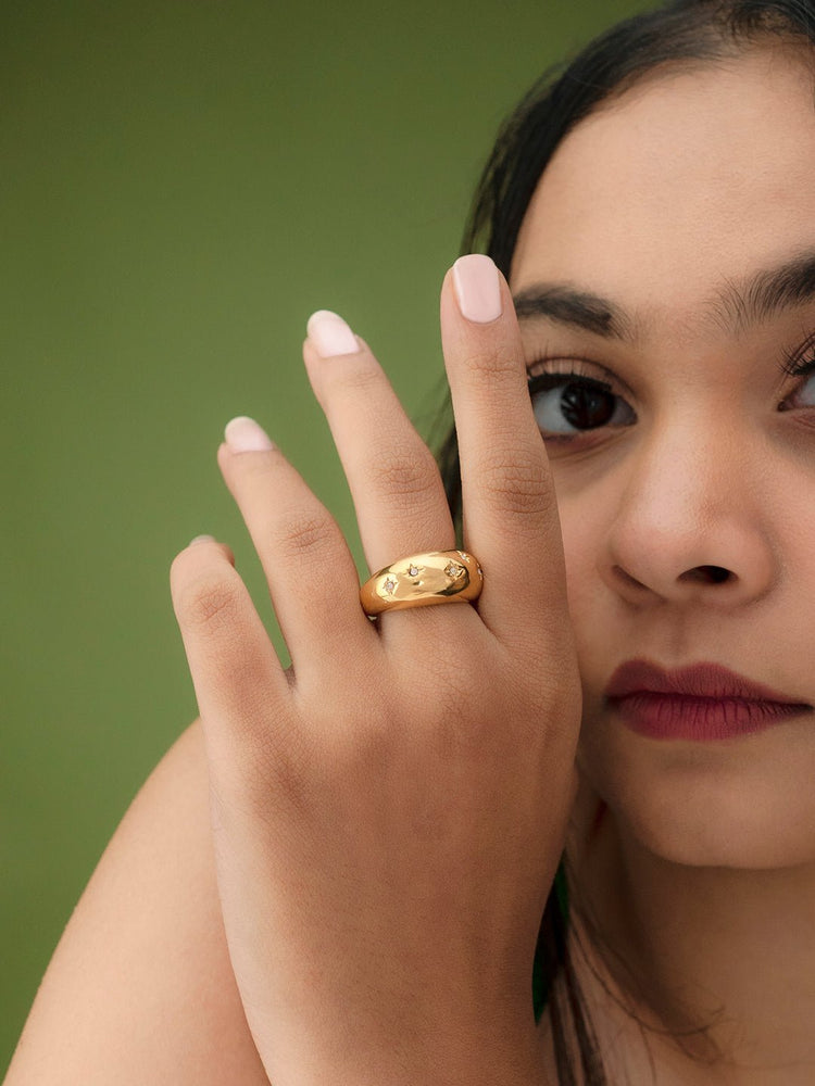 Chunky Ring With Stars For Women