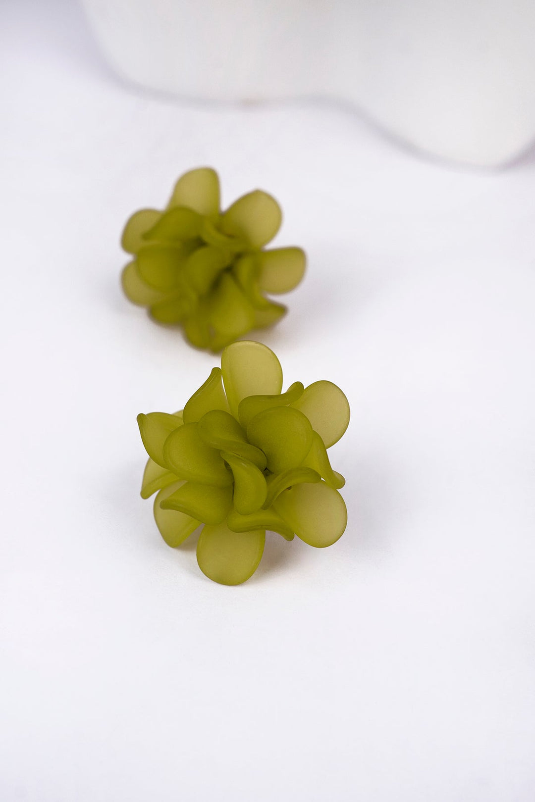 Cluster Neon Green Flower Petal Earrings Earring