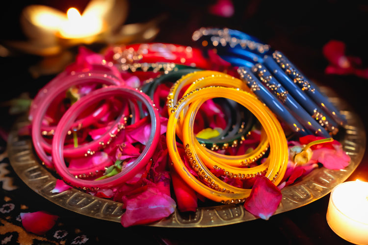 Colourful Glass Kada Bangles For Women: Set of 32