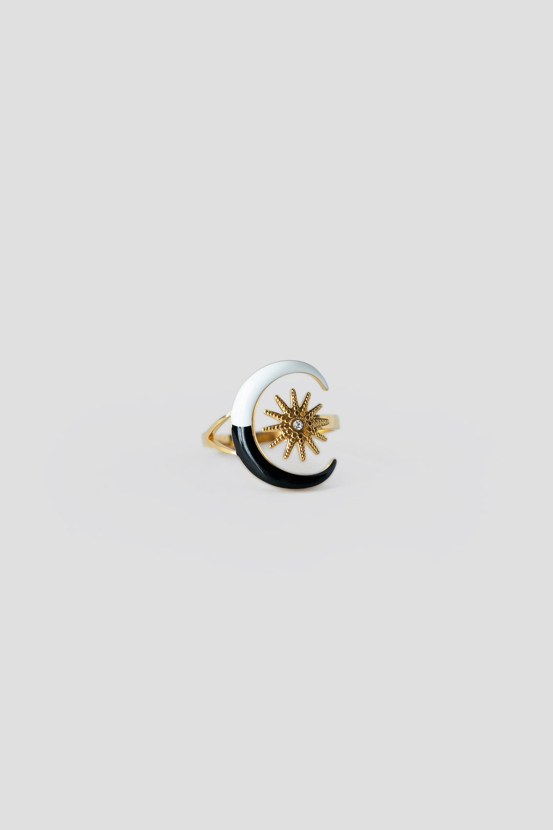 Crescent Moon and Wishing Star Ring Demi - Fine Jewellery For Women Ring