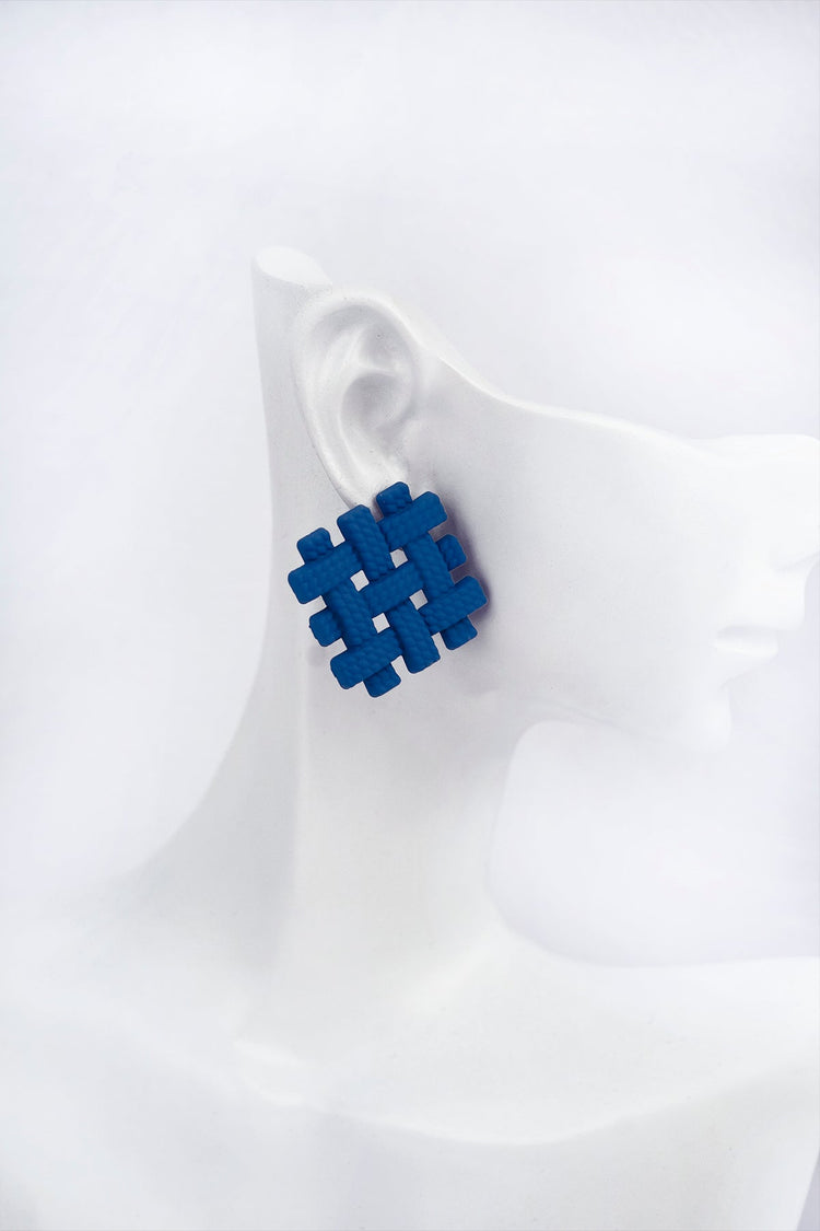 Criss Cross Stud Earrings With Fabric Finish Earring