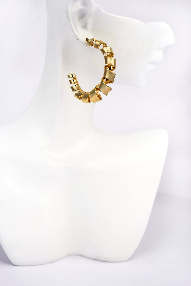 Croissant Shaped Gold Plated Hoop Earrings Earring