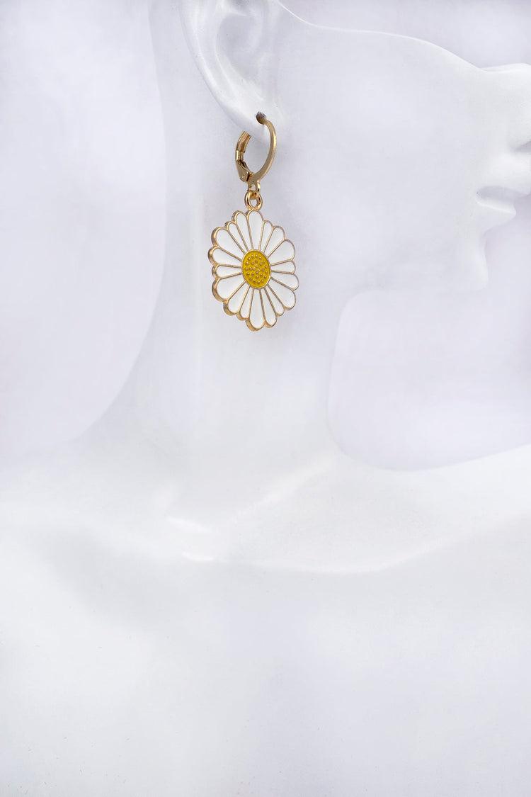 Daisy Flower Hoops Earring