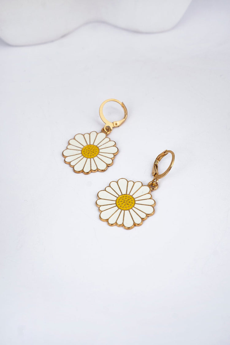 Daisy Flower Hoops Earring