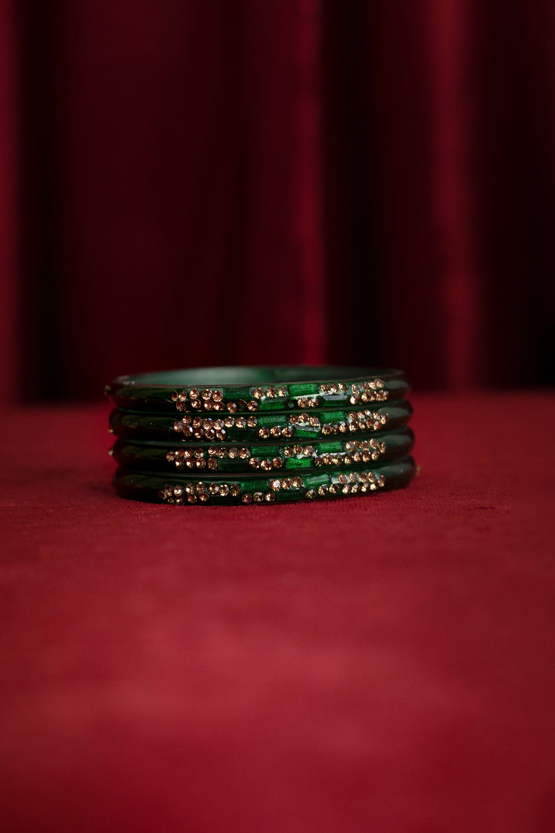 Dark Green Indian Glass Bangle For Women