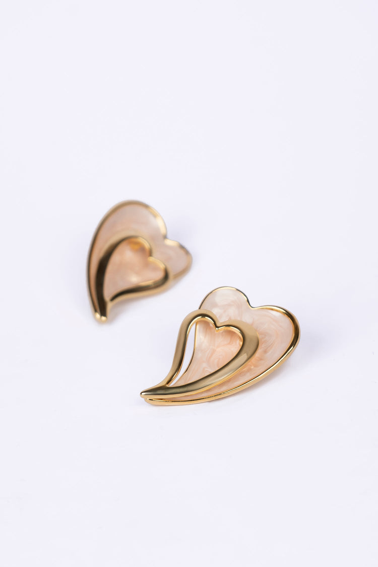 Elevated Double Heart Stud Earrings Earring