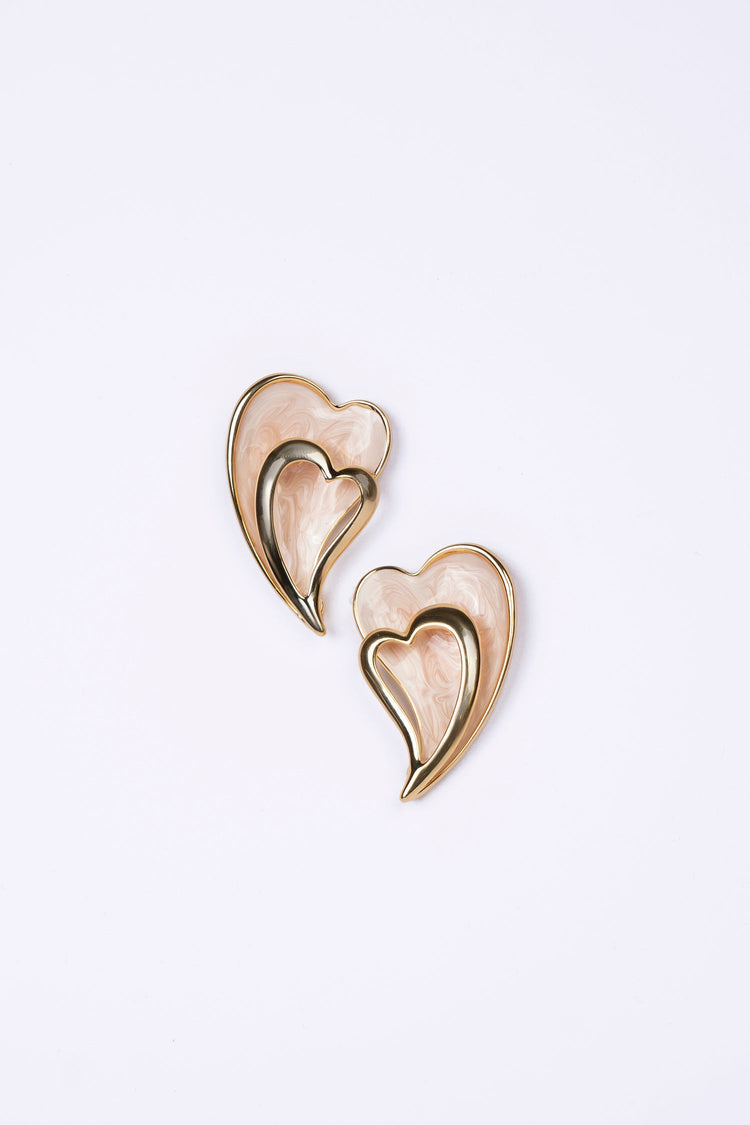 Elevated Double Heart Stud Earrings Earring