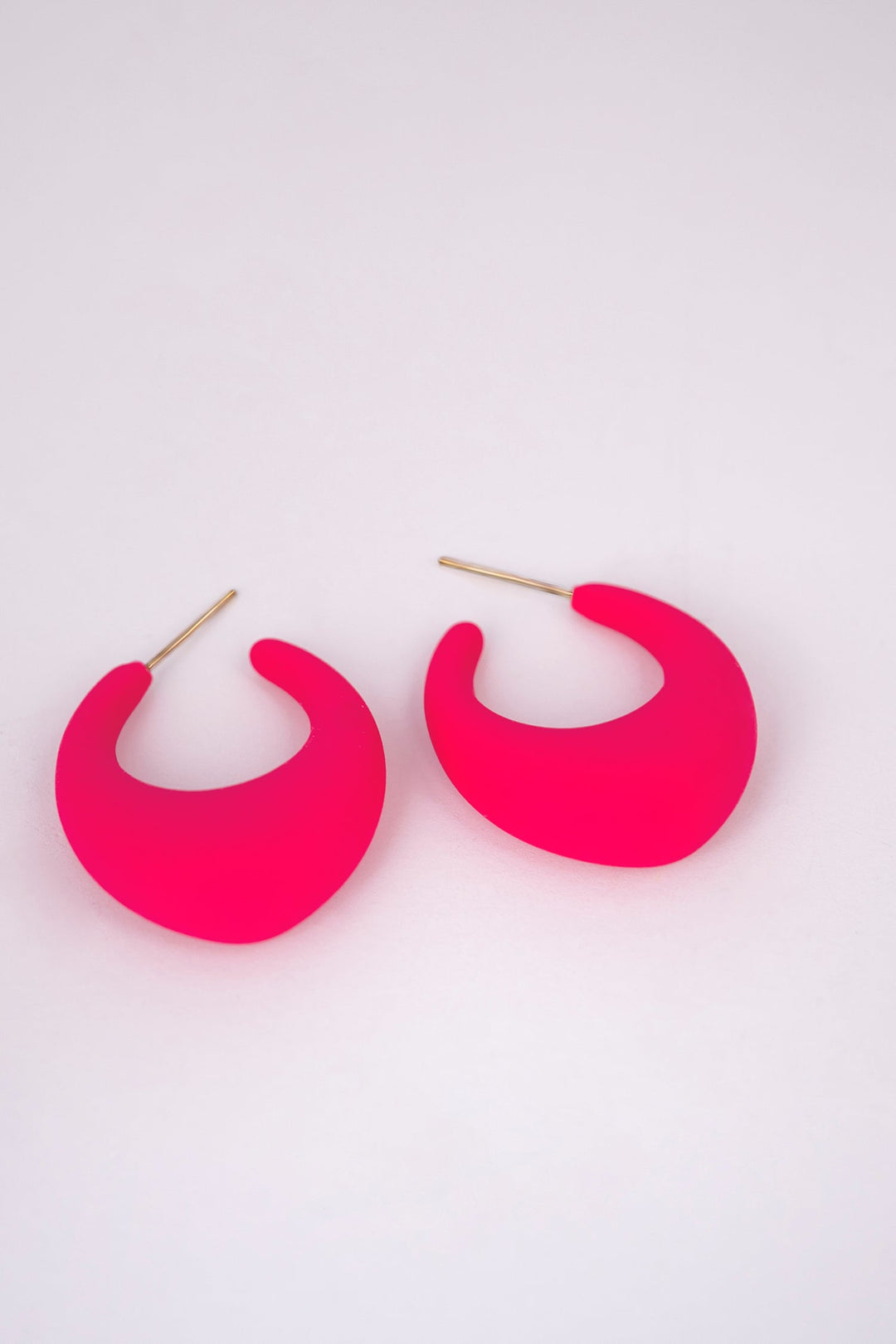 Enamel Huggie For Women (Rani Pink) Earring