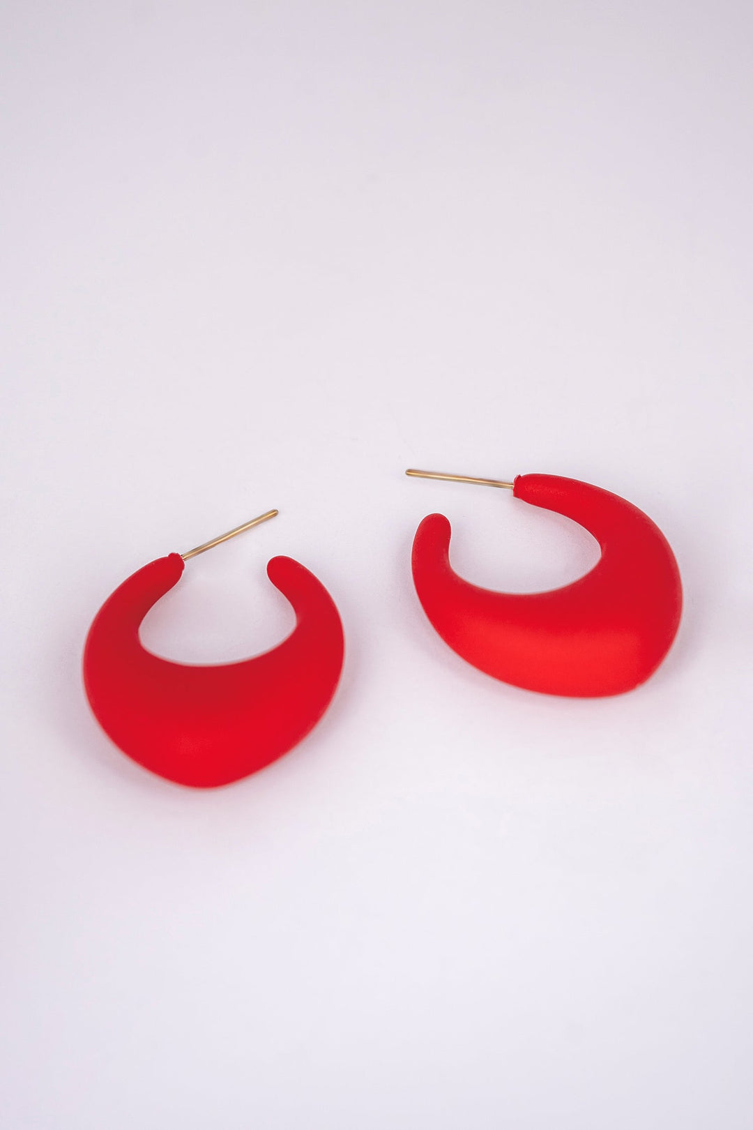 Enamel Huggies For Women (Red) Earring