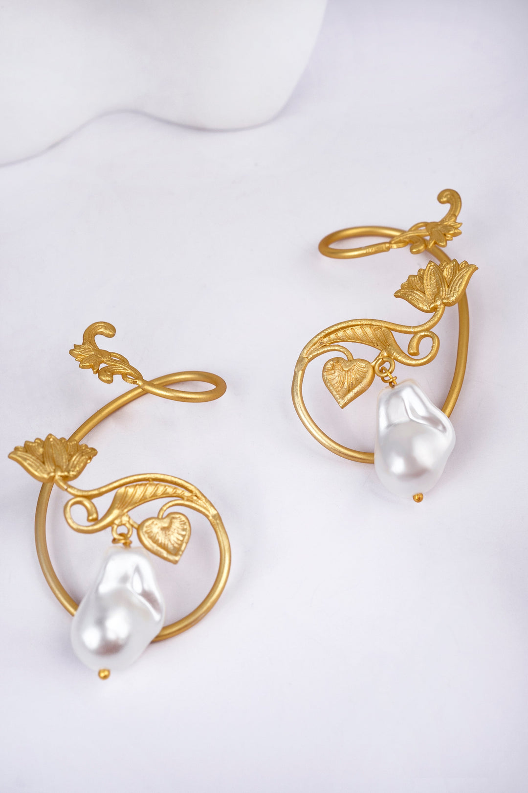 Gold Plated Floral Earcuffs Earring