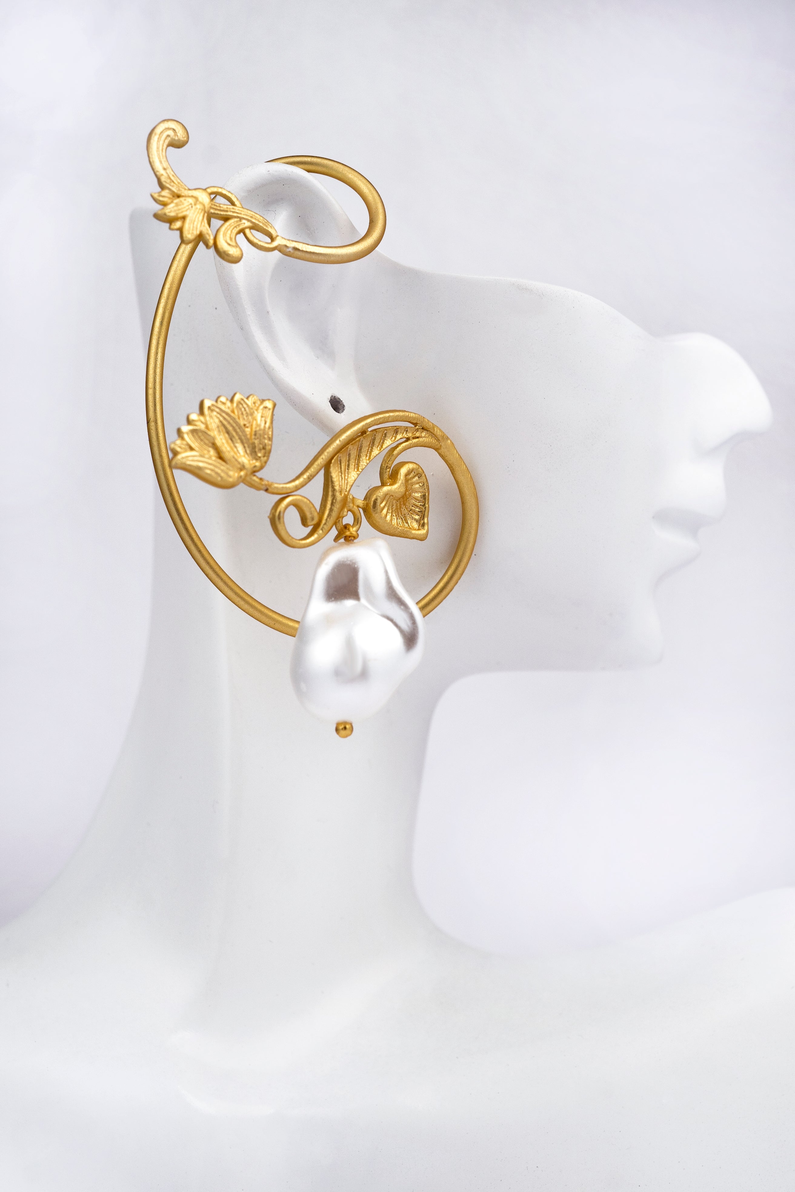 Gold Plated Floral Earcuffs Earring