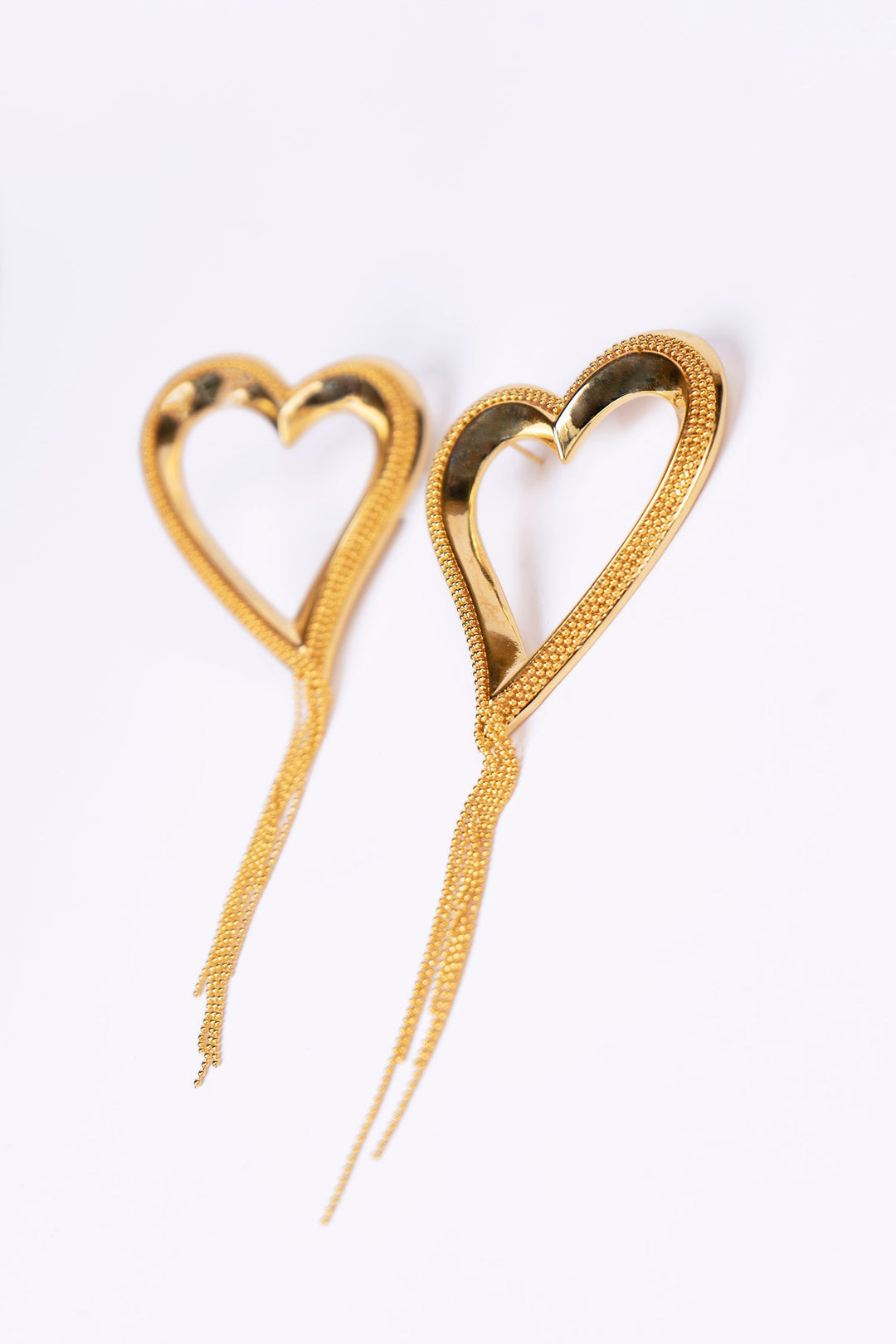 Gold Plated Shoulder Duster Heart Earrings Earring