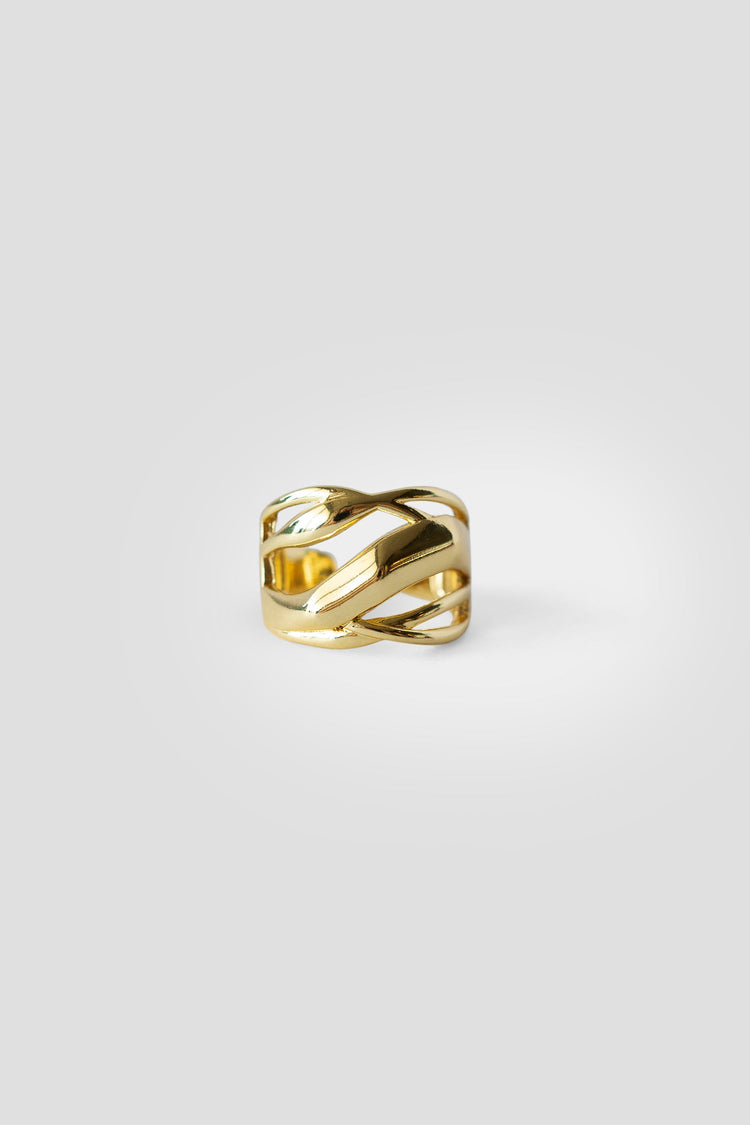 Gold Plated Stainless Steel Chunky Ring For Women Ring