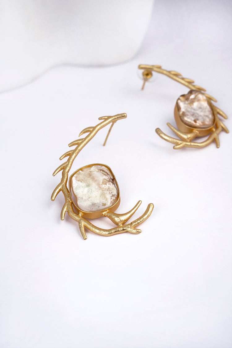 Gold Plated Uneven Earcuffs For Women Earring