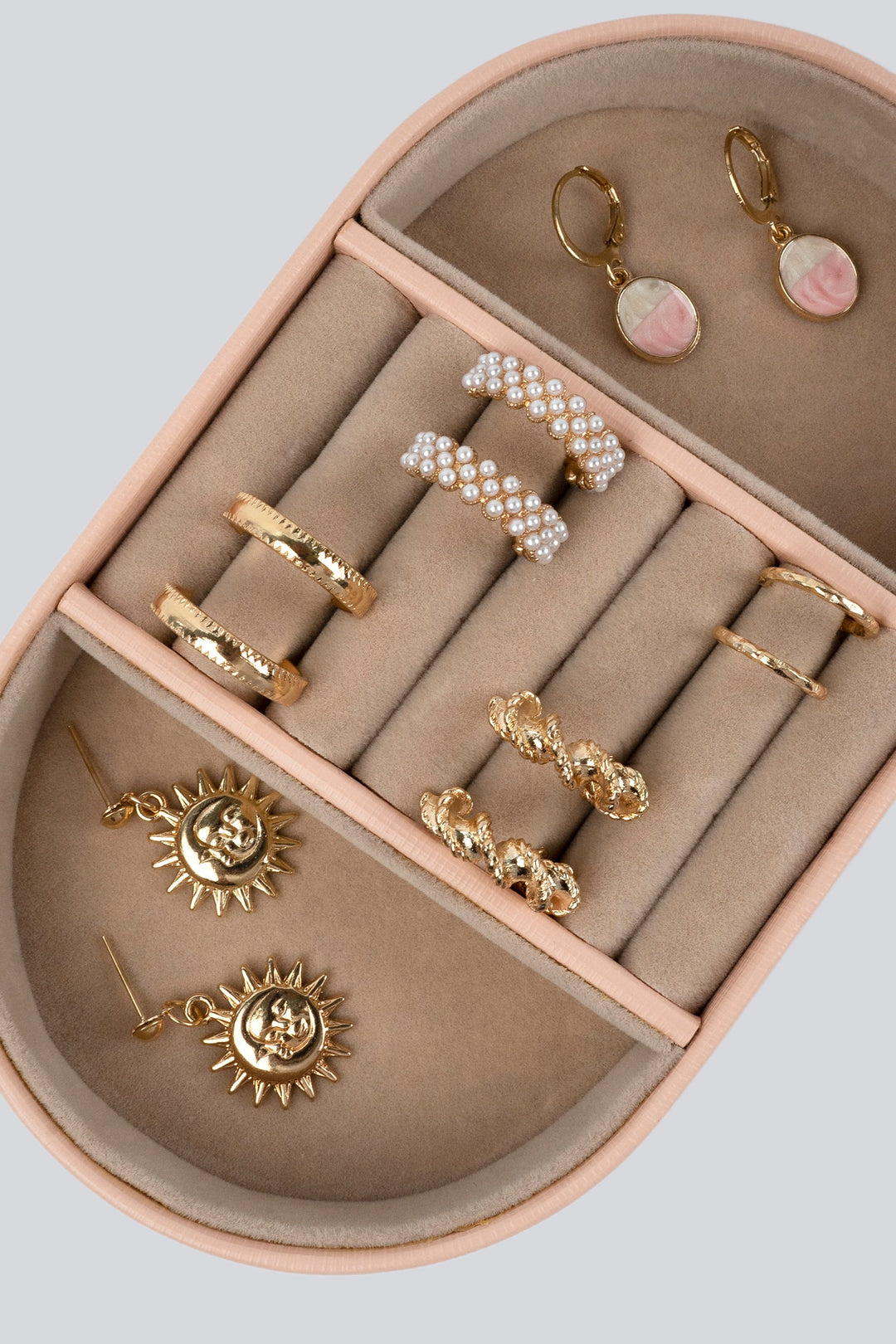 Gold Toned Hoops With Charms Combo Set (Box Not Included)