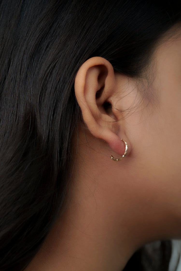 Gold Toned Hoops With Charms Combo Set (Box Not Included)