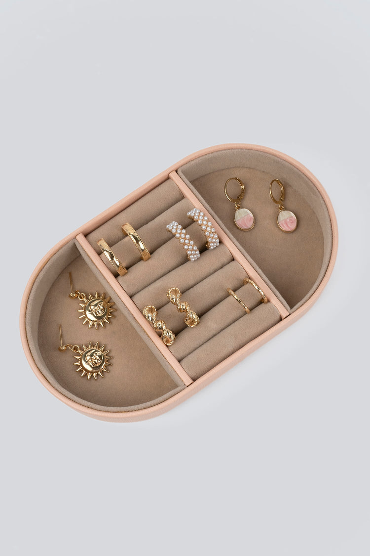 Gold Toned Hoops With Charms Combo Set (Box Not Included)