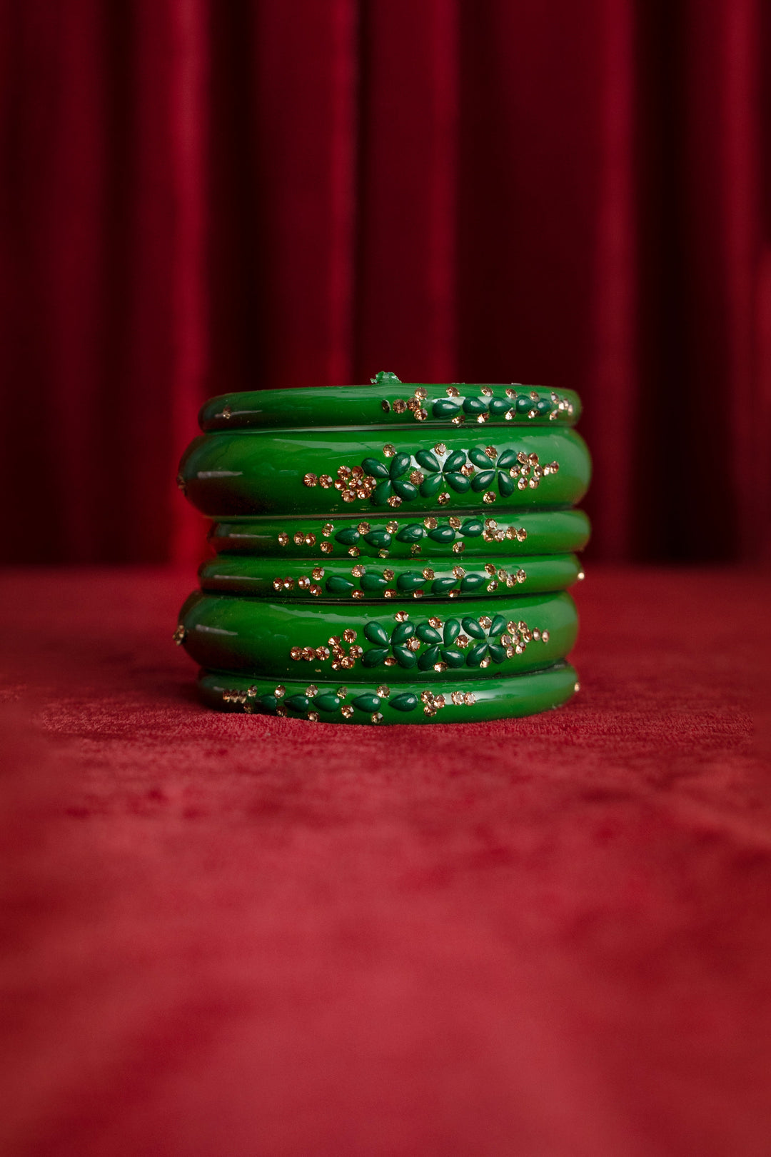 Green Glass Bangles For Women