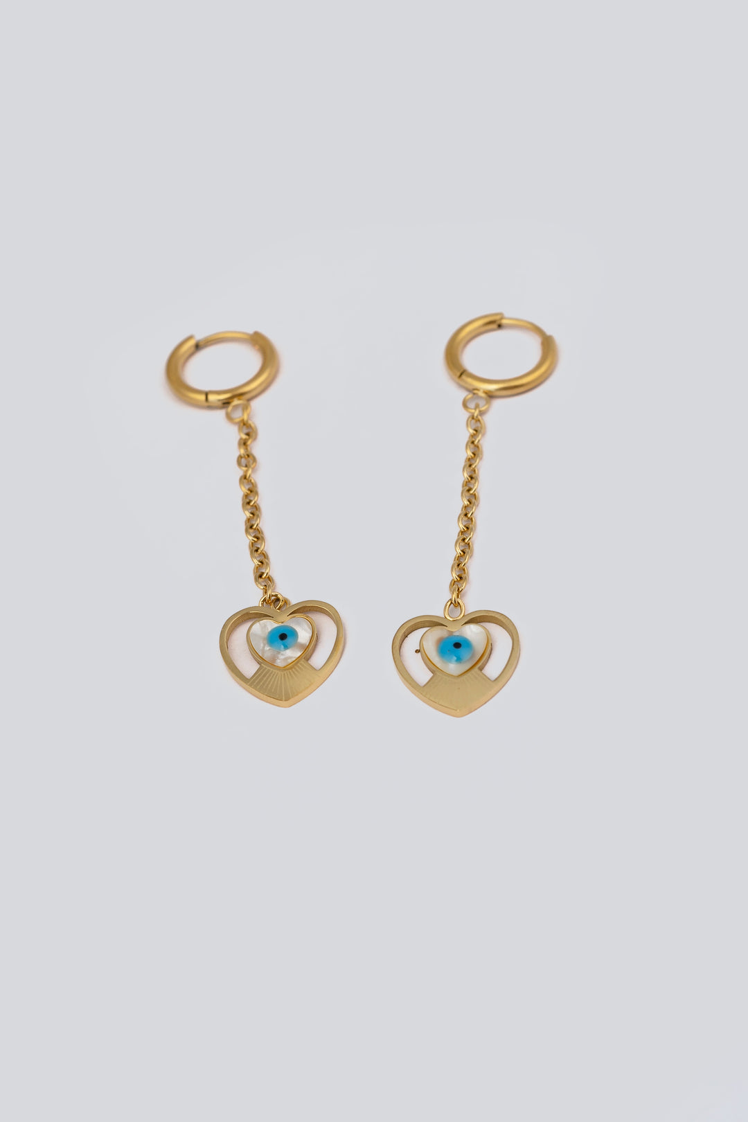 Heart Shaped Evil Eye Shoulder Duster Earring For Women Earring