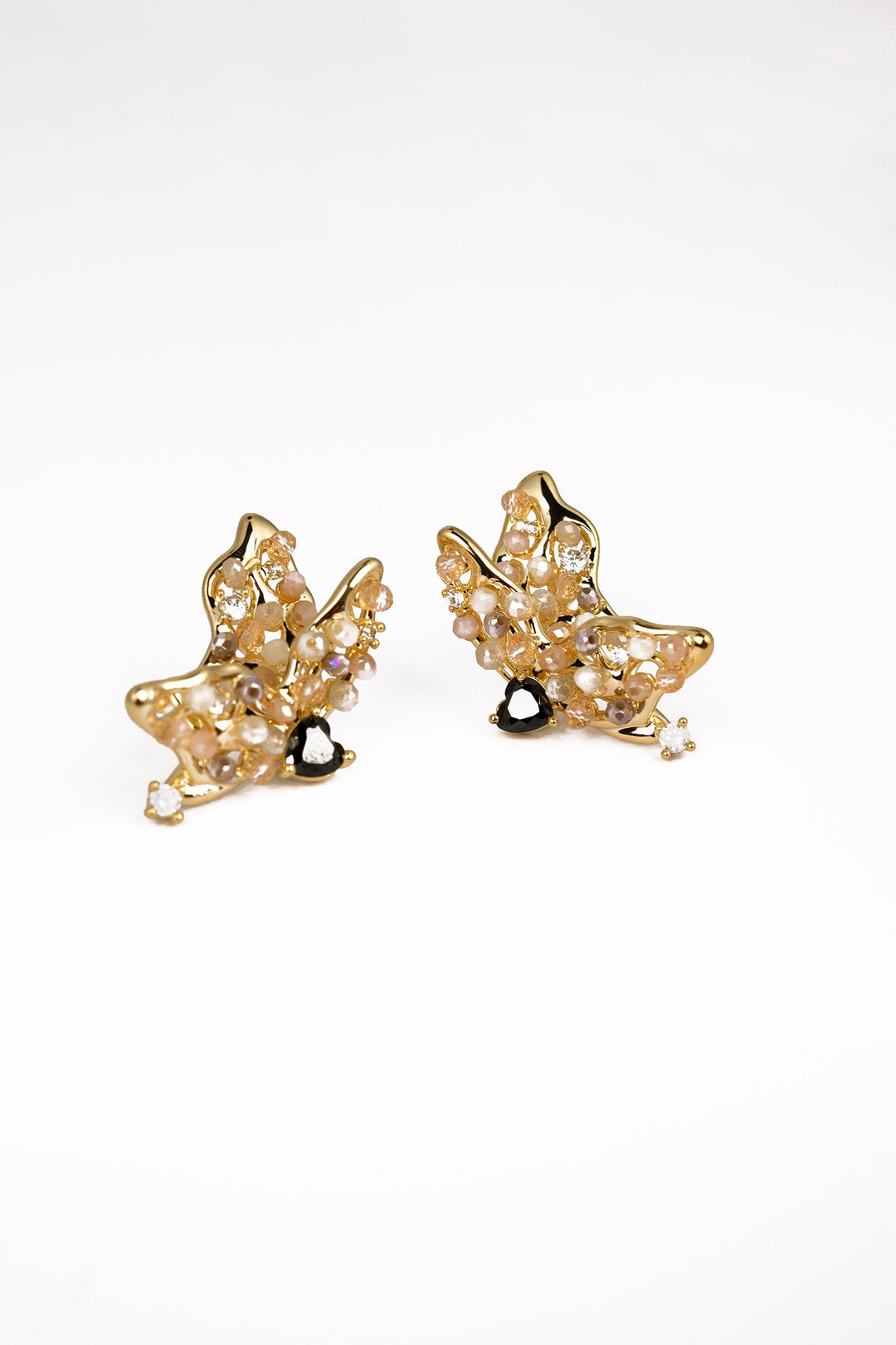 Multi Pearl Butterfly Wings Earrings Earring