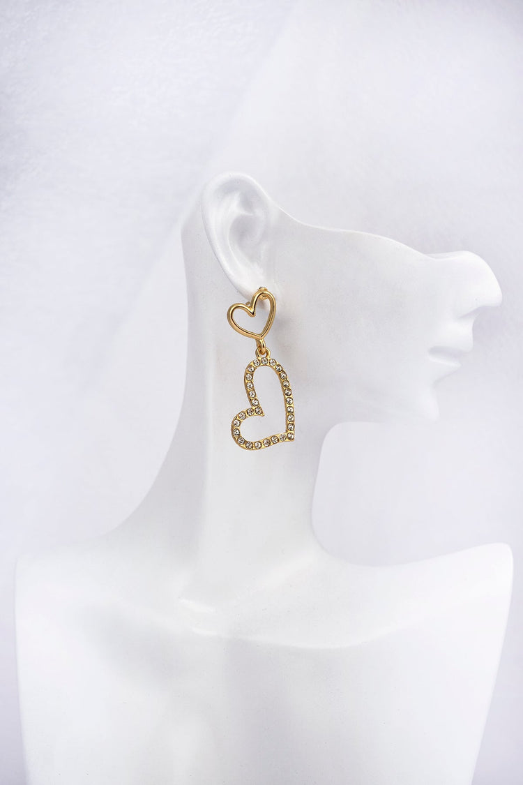 Multiple Hearts Gold Plated Dangle Earrings For Women Earring