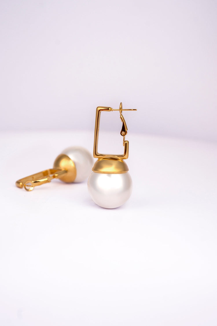 Oversized Pearl Clip On Drop Earrings Earring