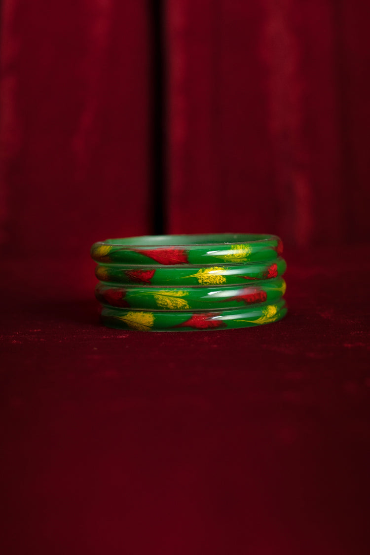 Pop Inspired Modern Glass Bangle For Girls - Green