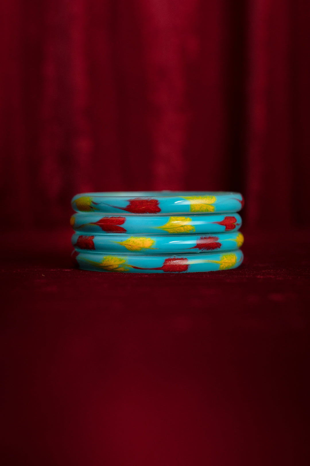 Pop Inspired Modern Glass Bangle For Girls - Neon Blue