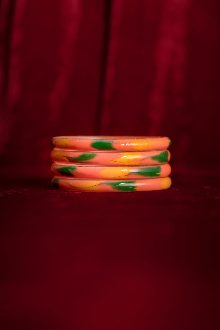 Pop Inspired Modern Glass Bangle For Girls - Neon Orange