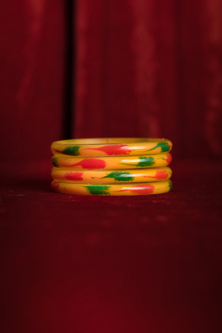 Pop Inspired Modern Glass Bangle For Girls - Yellow