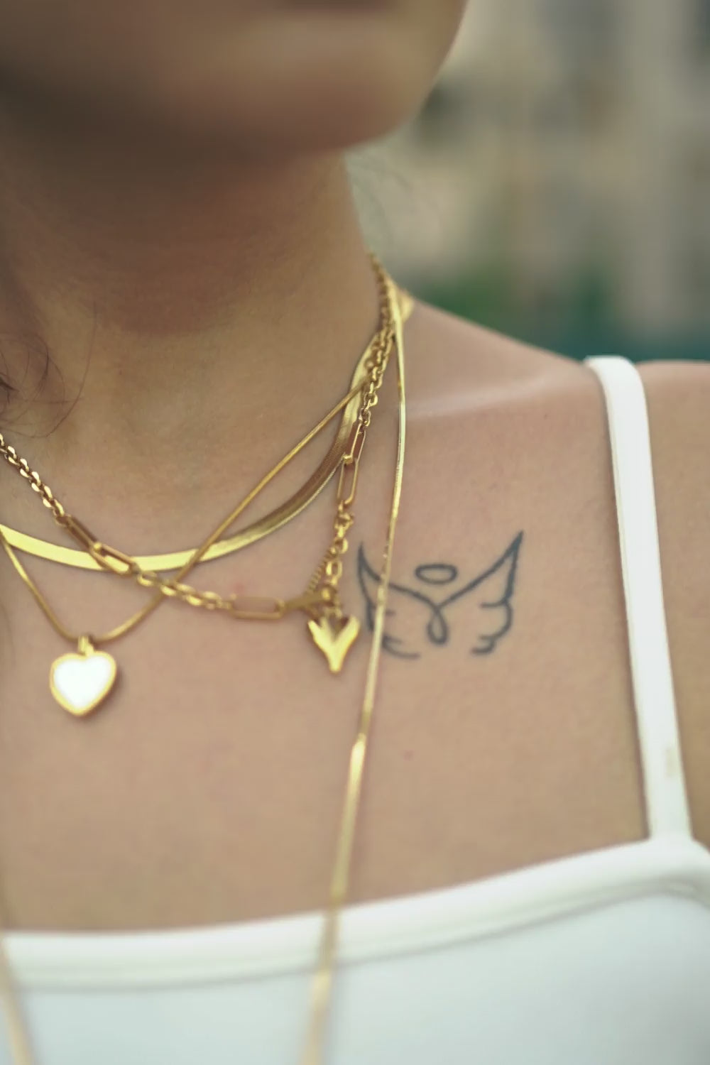 Gold Plated Heart Interlinked Necklace For Women