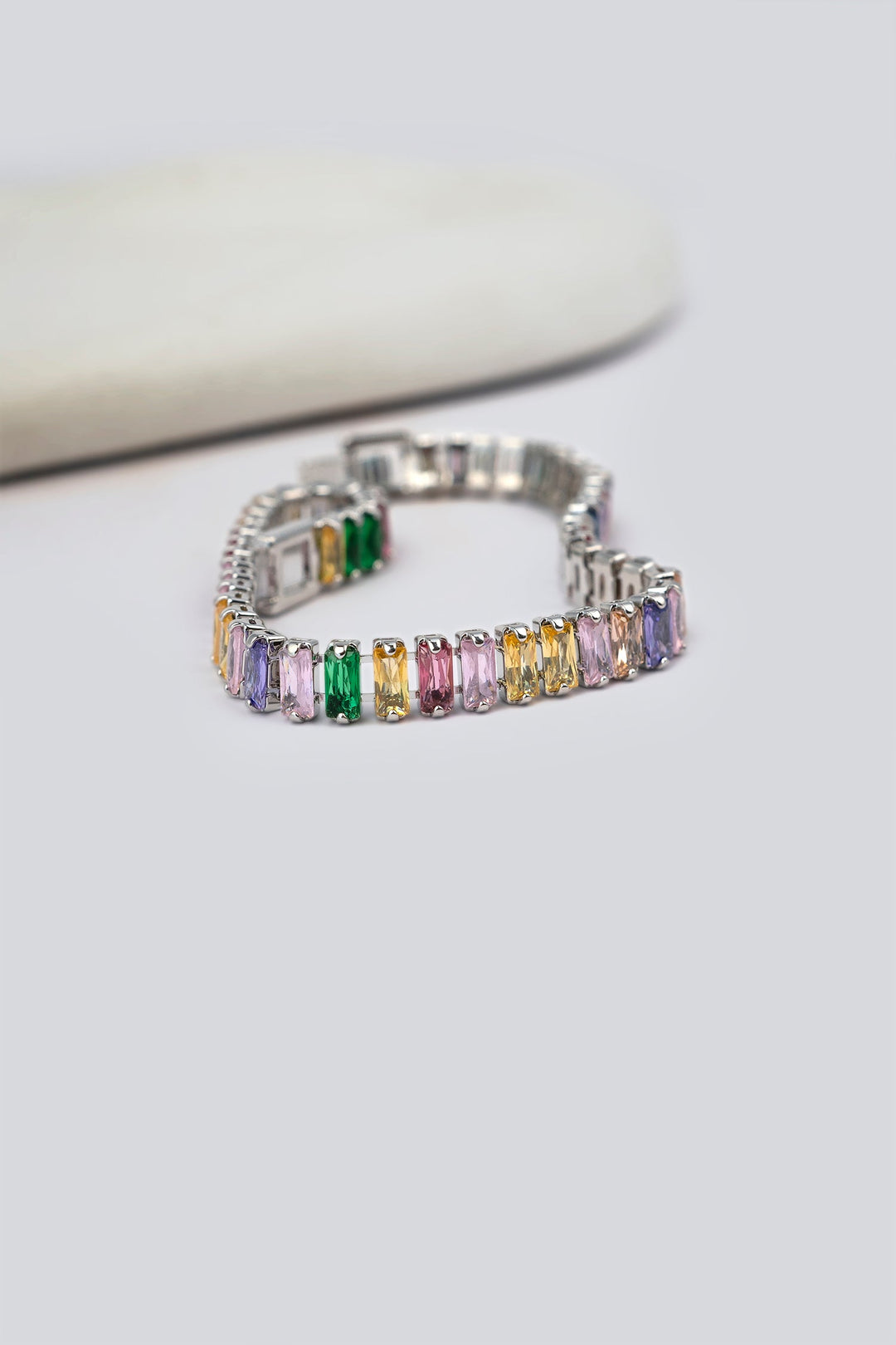 Rainbow Coloured Fashion Tennis Bracelet For Women